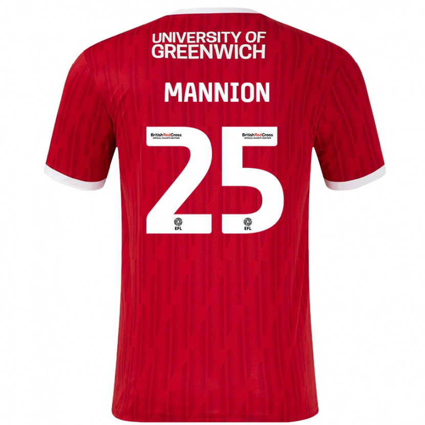 Danxen Mujer Camiseta Will Mannion #25 Rojo Blanco 1ª Equipación 2024/25 La Camisa