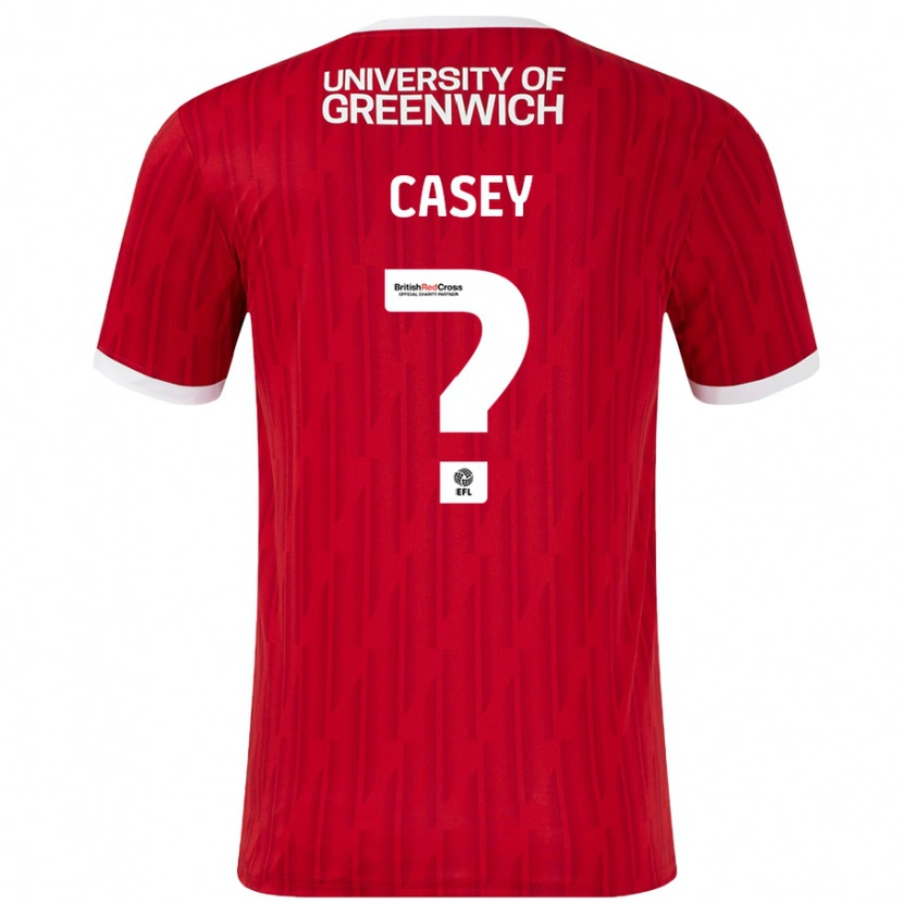 Danxen Mujer Camiseta Patrick Casey #0 Rojo Blanco 1ª Equipación 2024/25 La Camisa