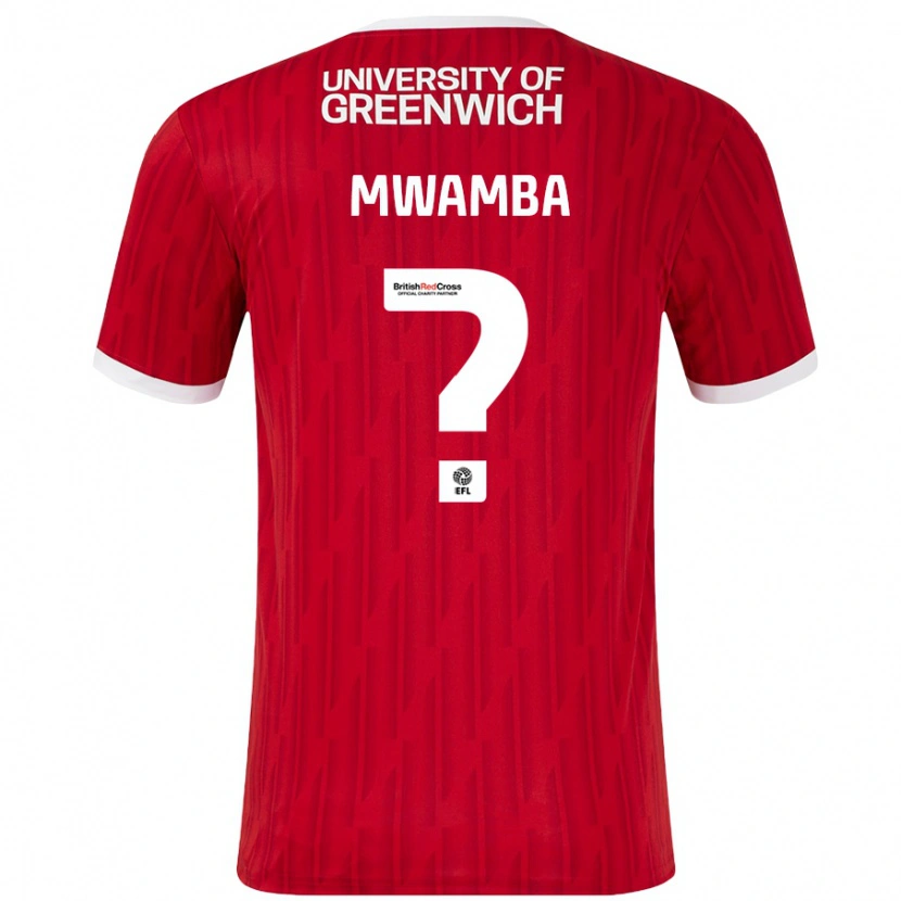 Danxen Mujer Camiseta Alan Mwamba #0 Rojo Blanco 1ª Equipación 2024/25 La Camisa