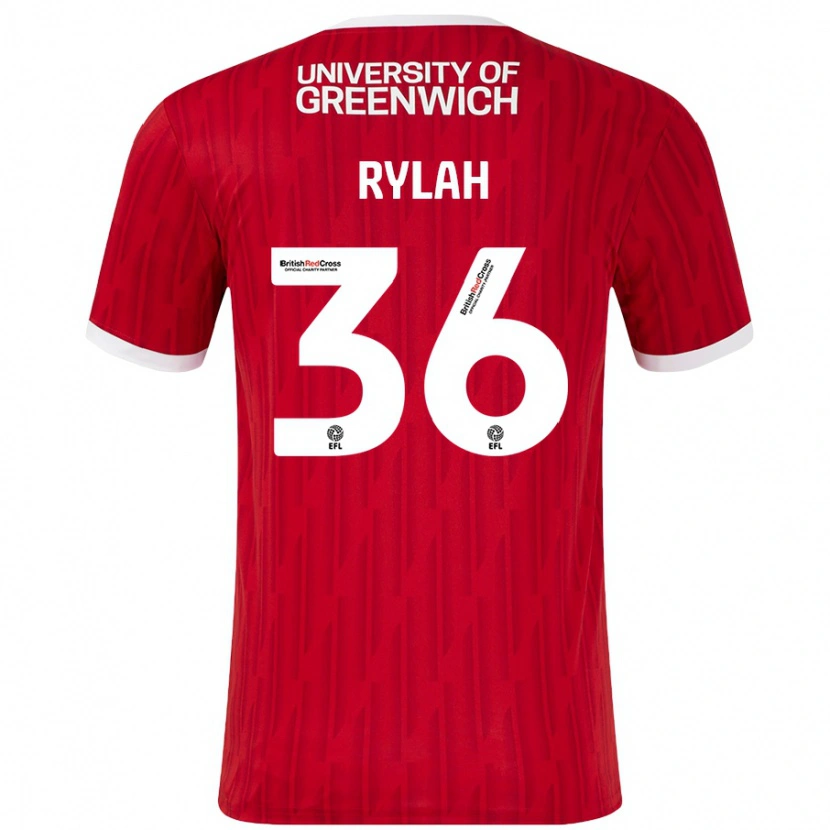 Danxen Mujer Camiseta Henry Rylah #36 Rojo Blanco 1ª Equipación 2024/25 La Camisa