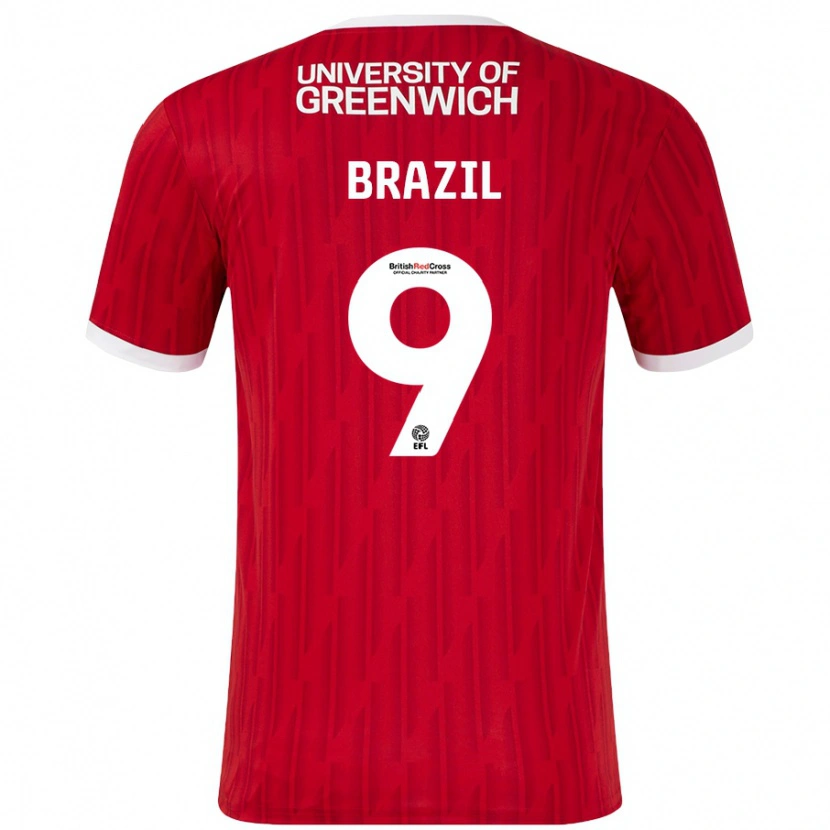Danxen Mujer Camiseta Ellie Brazil #9 Rojo Blanco 1ª Equipación 2024/25 La Camisa