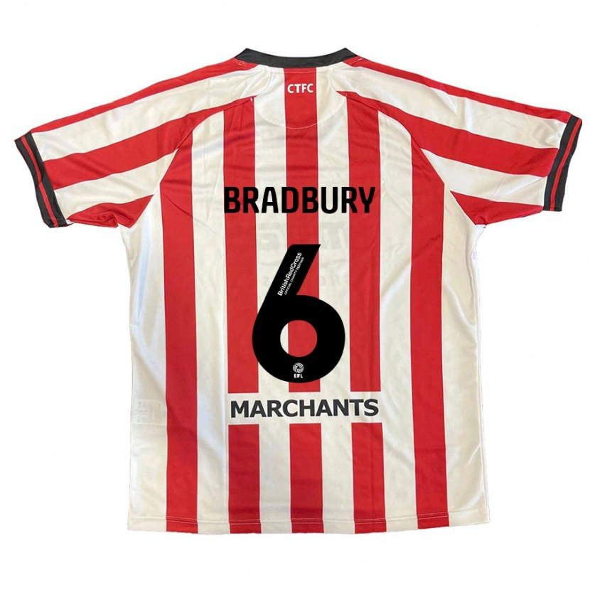 Danxen Mujer Camiseta Tom Bradbury #6 Rojo Blanco 1ª Equipación 2024/25 La Camisa