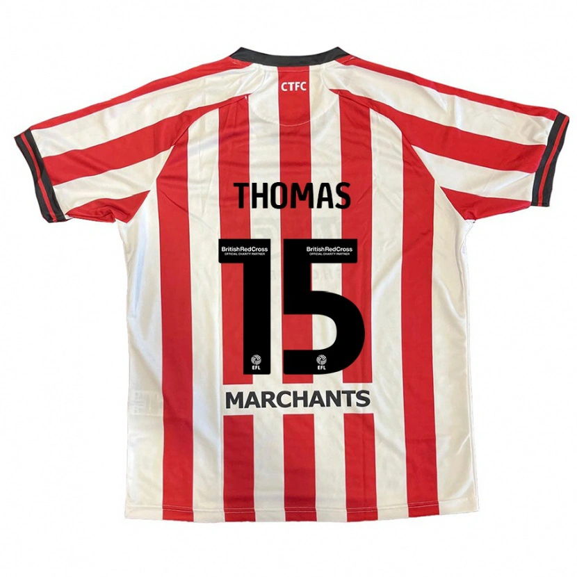 Danxen Mujer Camiseta Jordan Thomas #15 Rojo Blanco 1ª Equipación 2024/25 La Camisa