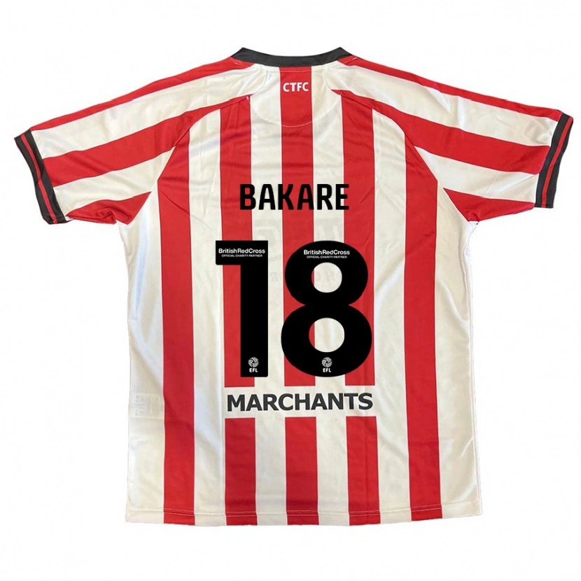 Danxen Mujer Camiseta Ibrahim Bakare #18 Rojo Blanco 1ª Equipación 2024/25 La Camisa