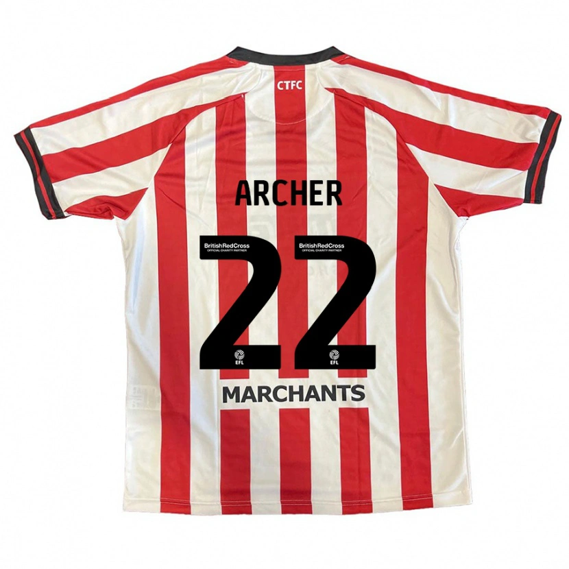 Danxen Mujer Camiseta Ethon Archer #22 Rojo Blanco 1ª Equipación 2024/25 La Camisa