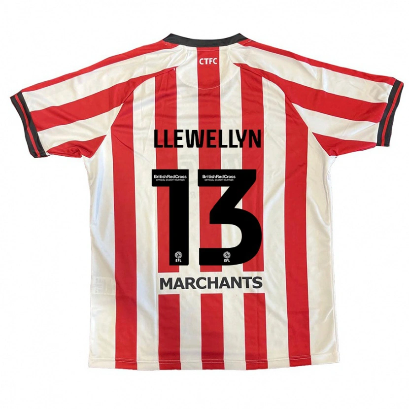 Danxen Mujer Camiseta Ffion Llewellyn #13 Rojo Blanco 1ª Equipación 2024/25 La Camisa
