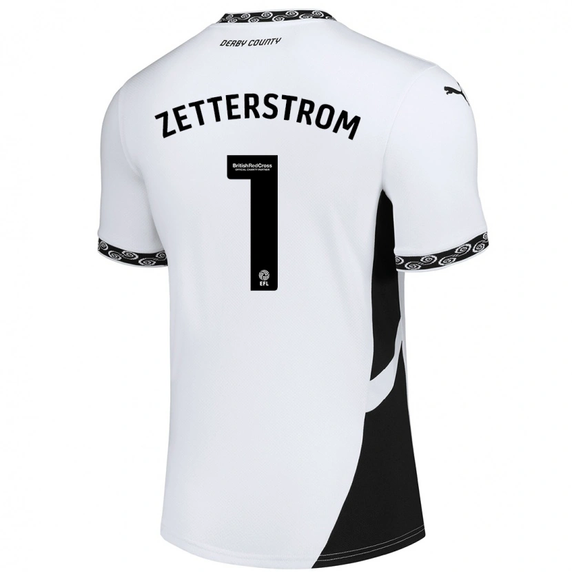 Danxen Mujer Camiseta Jacob Widell Zetterström #1 Blanco Negro 1ª Equipación 2024/25 La Camisa