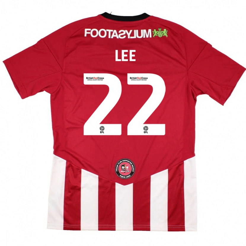 Danxen Mujer Camiseta Harry Lee #22 Rojo Blanco 1ª Equipación 2024/25 La Camisa