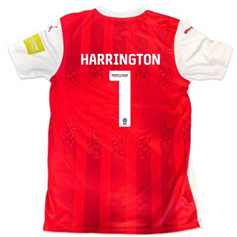 Danxen Mujer Camiseta David Harrington #1 Rojo Blanco 1ª Equipación 2024/25 La Camisa