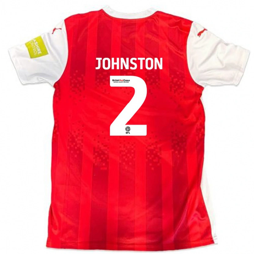 Danxen Mujer Camiseta Carl Johnston #2 Rojo Blanco 1ª Equipación 2024/25 La Camisa