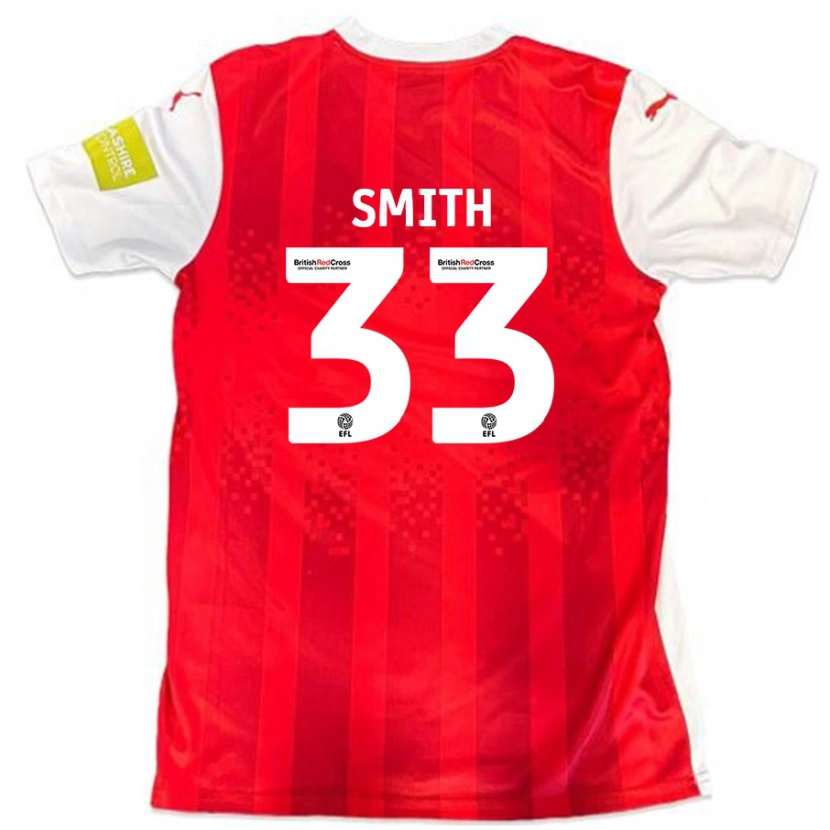 Danxen Mujer Camiseta Pele Smith #33 Rojo Blanco 1ª Equipación 2024/25 La Camisa