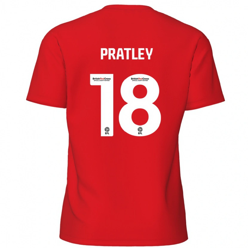 Danxen Mujer Camiseta Darren Pratley #18 Rojo 1ª Equipación 2024/25 La Camisa