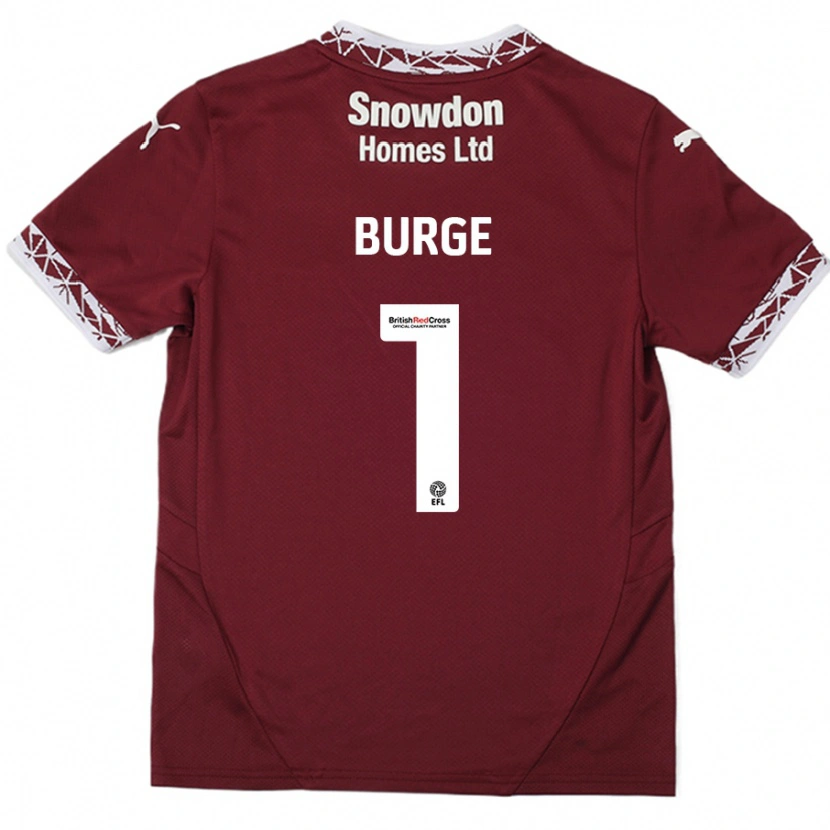 Danxen Mujer Camiseta Lee Burge #1 Borgoña 1ª Equipación 2024/25 La Camisa