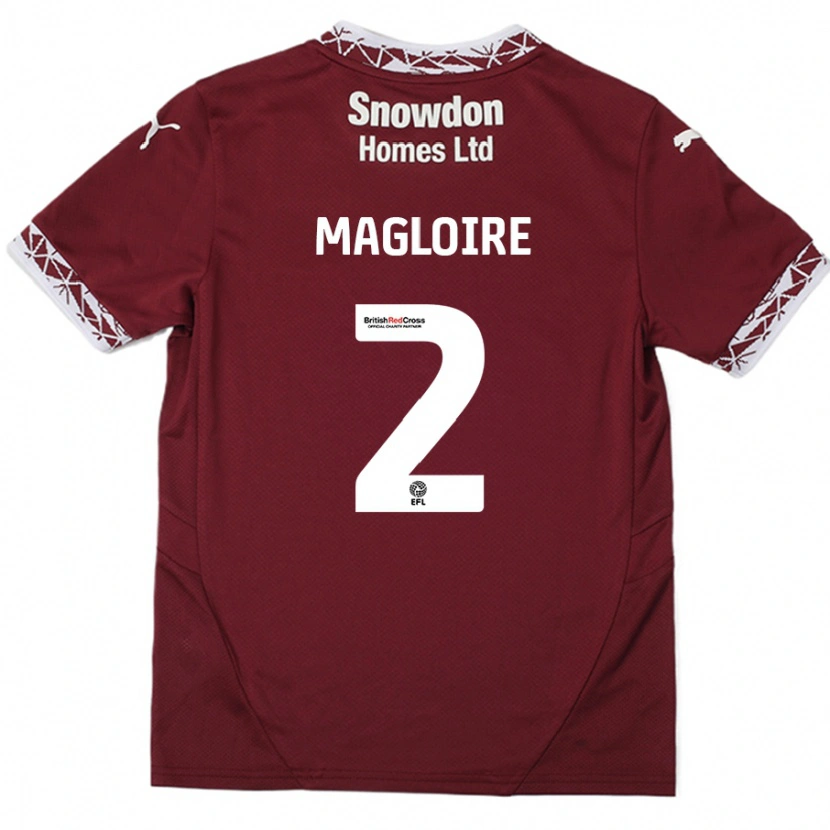 Danxen Mujer Camiseta Tyler Magloire #2 Borgoña 1ª Equipación 2024/25 La Camisa