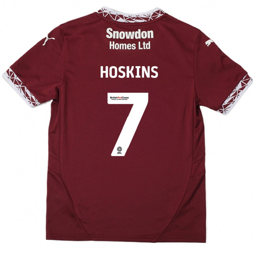 Danxen Mujer Camiseta Sam Hoskins #7 Borgoña 1ª Equipación 2024/25 La Camisa