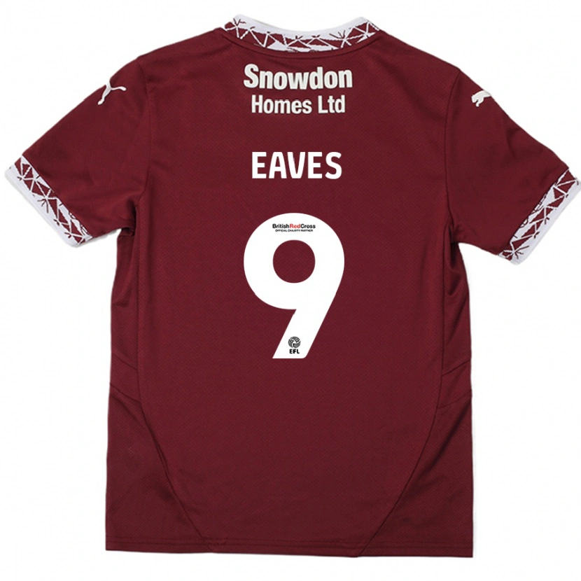 Danxen Mujer Camiseta Tom Eaves #9 Borgoña 1ª Equipación 2024/25 La Camisa