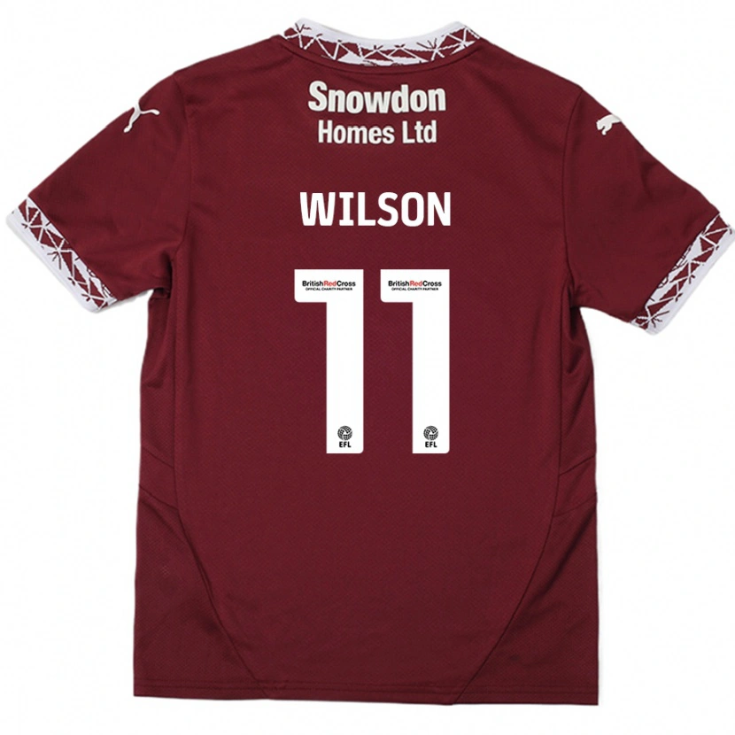 Danxen Mujer Camiseta James Wilson #11 Borgoña 1ª Equipación 2024/25 La Camisa