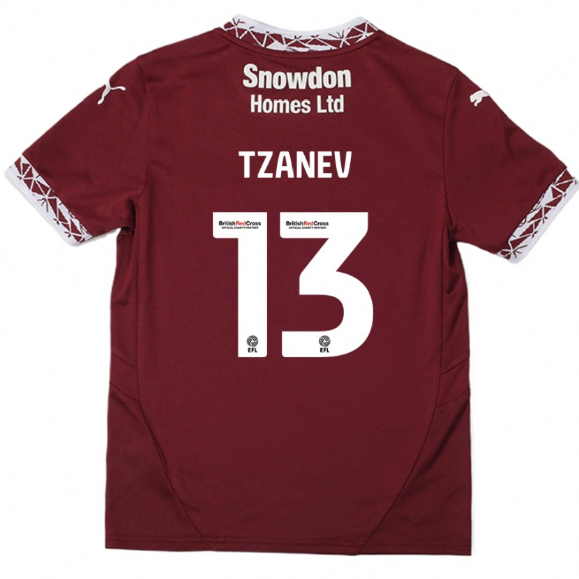 Danxen Mujer Camiseta Nik Tzanev #13 Borgoña 1ª Equipación 2024/25 La Camisa