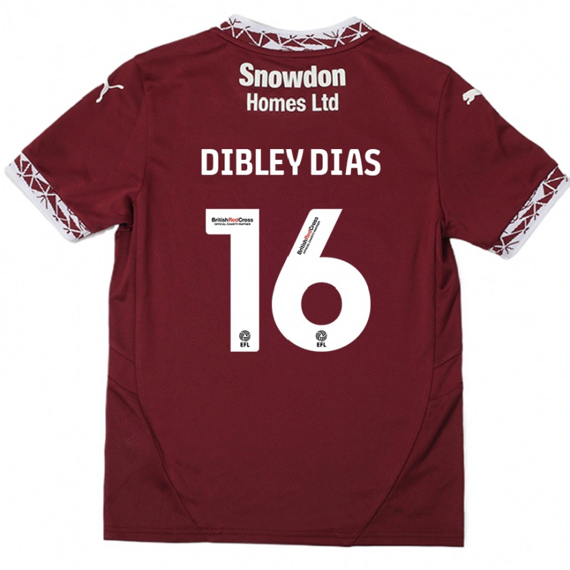 Danxen Mujer Camiseta Matt Dibley-Dias #16 Borgoña 1ª Equipación 2024/25 La Camisa