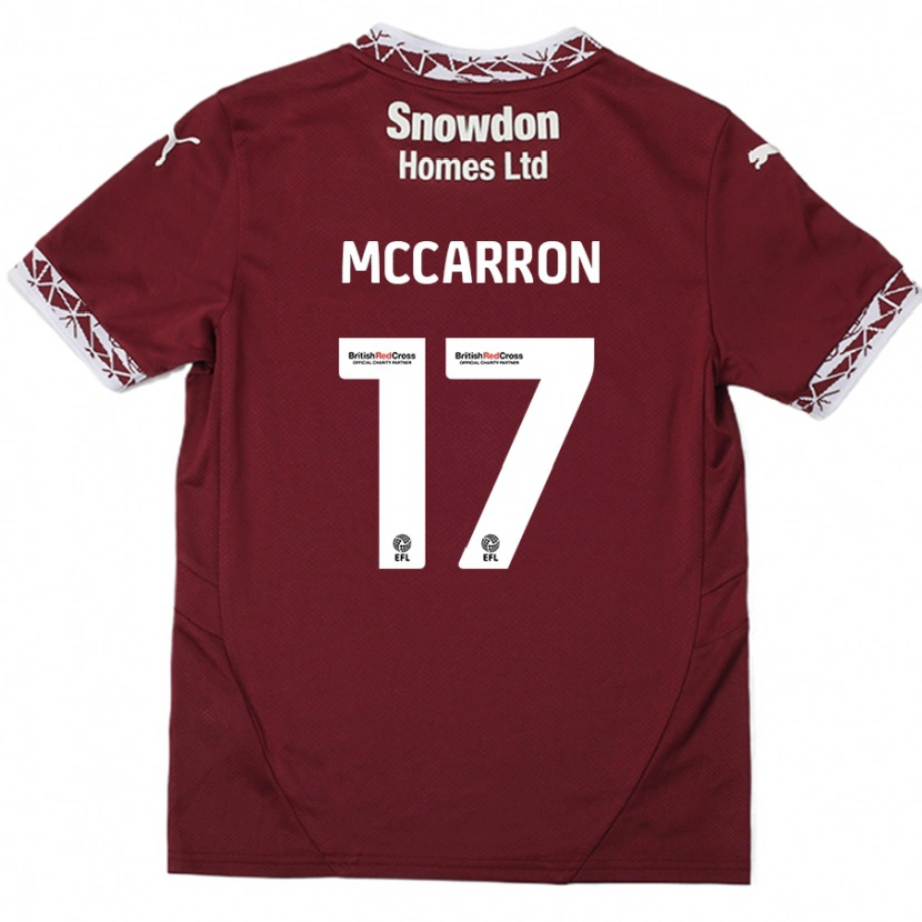 Danxen Mujer Camiseta Liam Mccarron #17 Borgoña 1ª Equipación 2024/25 La Camisa