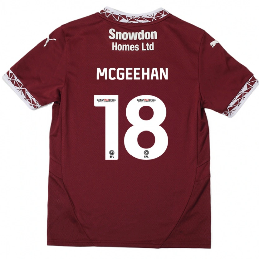 Danxen Mujer Camiseta Cameron Mcgeehan #18 Borgoña 1ª Equipación 2024/25 La Camisa