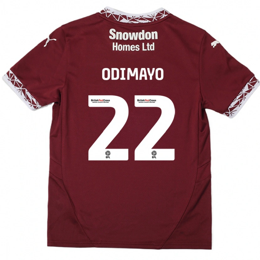 Danxen Mujer Camiseta Akin Odimayo #22 Borgoña 1ª Equipación 2024/25 La Camisa