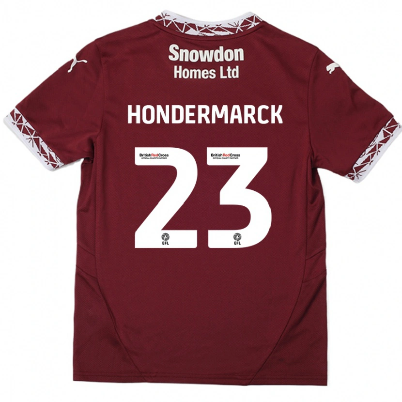 Danxen Mujer Camiseta William Hondermarck #23 Borgoña 1ª Equipación 2024/25 La Camisa