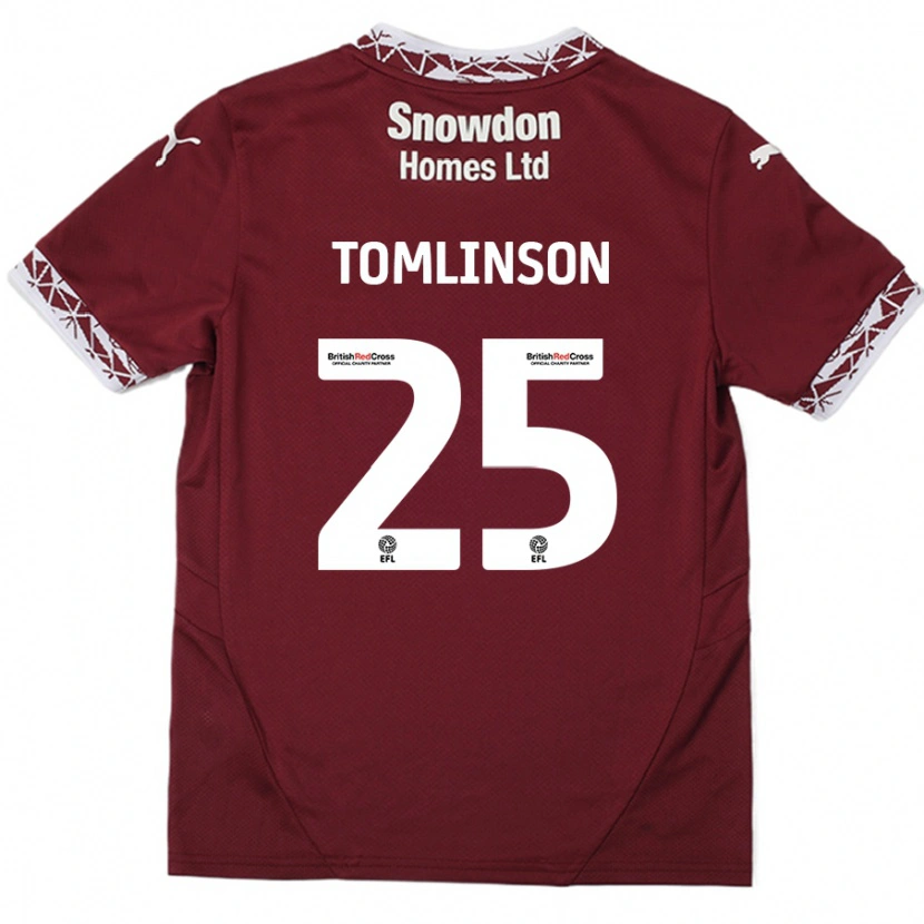 Danxen Mujer Camiseta Josh Tomlinson #25 Borgoña 1ª Equipación 2024/25 La Camisa