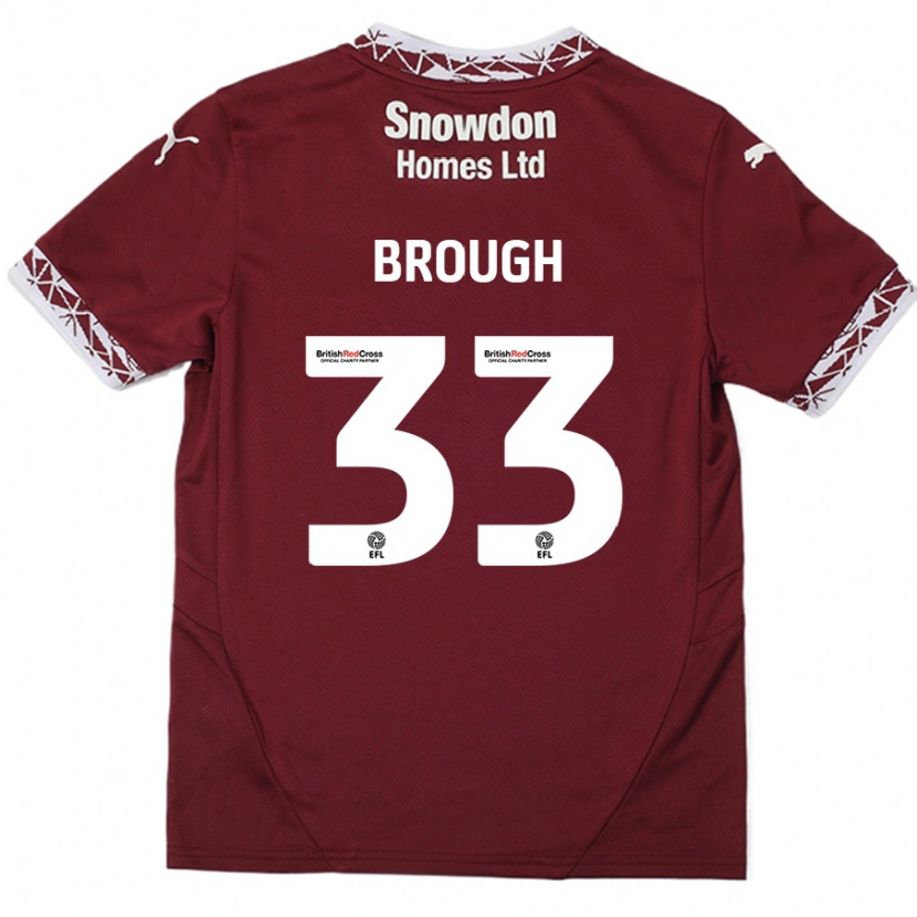 Danxen Mujer Camiseta Patrick Brough #33 Borgoña 1ª Equipación 2024/25 La Camisa