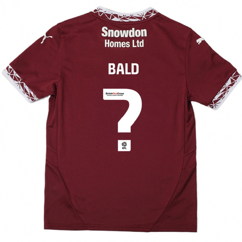 Danxen Mujer Camiseta Marcus Bald #0 Borgoña 1ª Equipación 2024/25 La Camisa