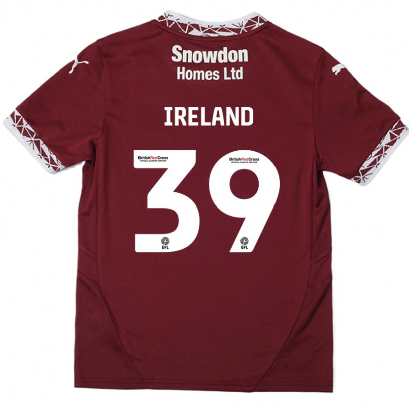 Danxen Mujer Camiseta Matthew Ireland #39 Borgoña 1ª Equipación 2024/25 La Camisa