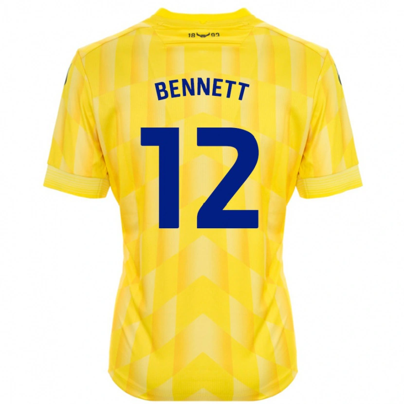 Danxen Mujer Camiseta Joe Bennett #12 Amarillo 1ª Equipación 2024/25 La Camisa
