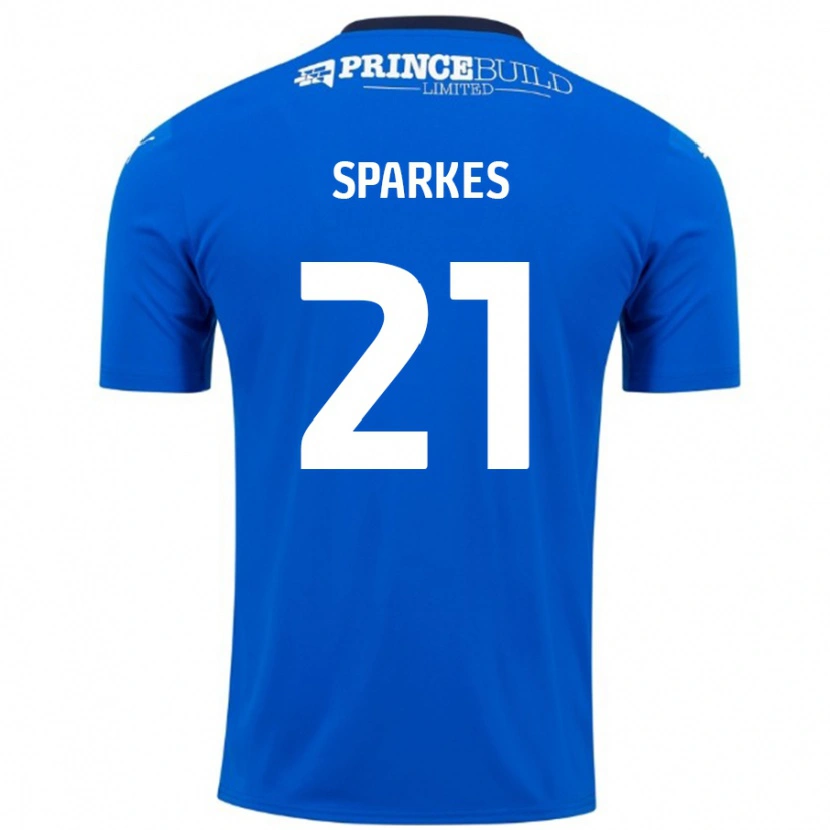 Danxen Mujer Camiseta Jack Sparkes #21 Azul Blanco 1ª Equipación 2024/25 La Camisa