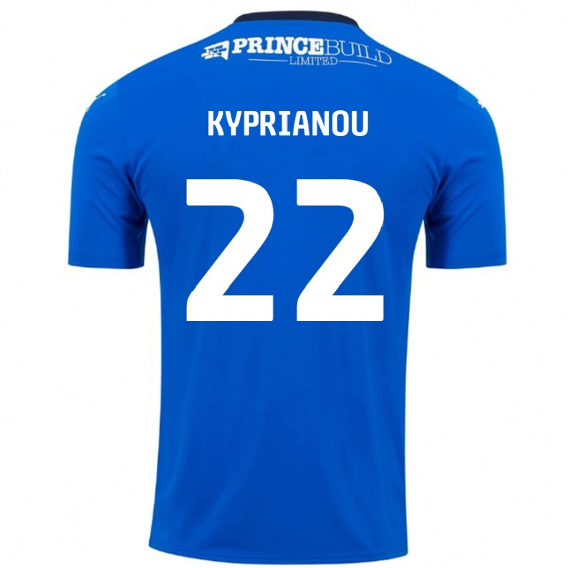 Danxen Mujer Camiseta Hector Kyprianou #22 Azul Blanco 1ª Equipación 2024/25 La Camisa
