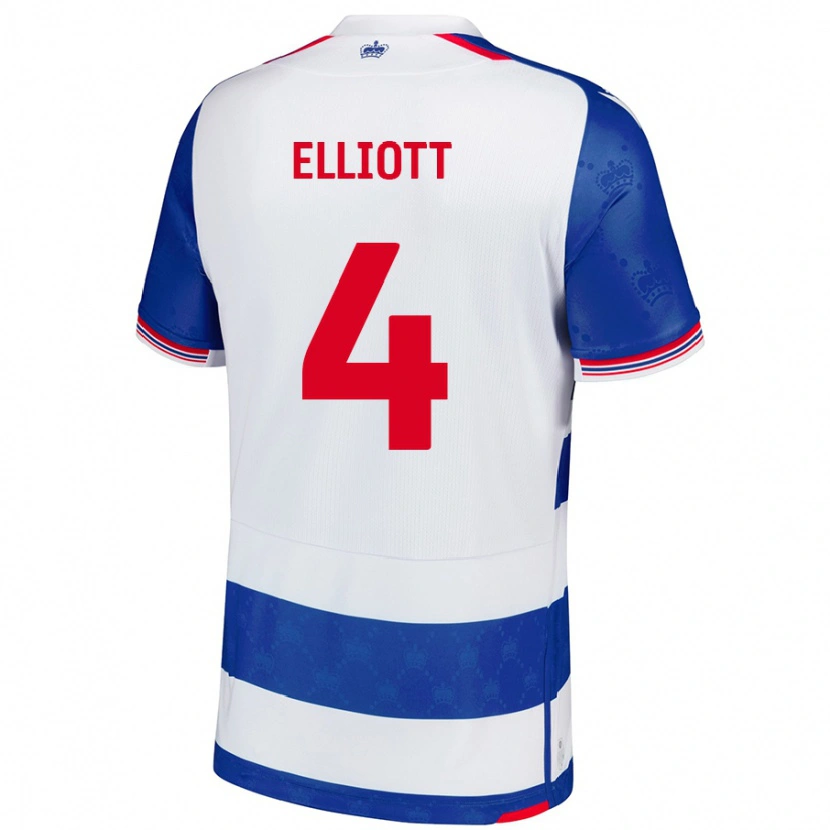 Danxen Mujer Camiseta Ben Elliott #4 Azul Blanco 1ª Equipación 2024/25 La Camisa