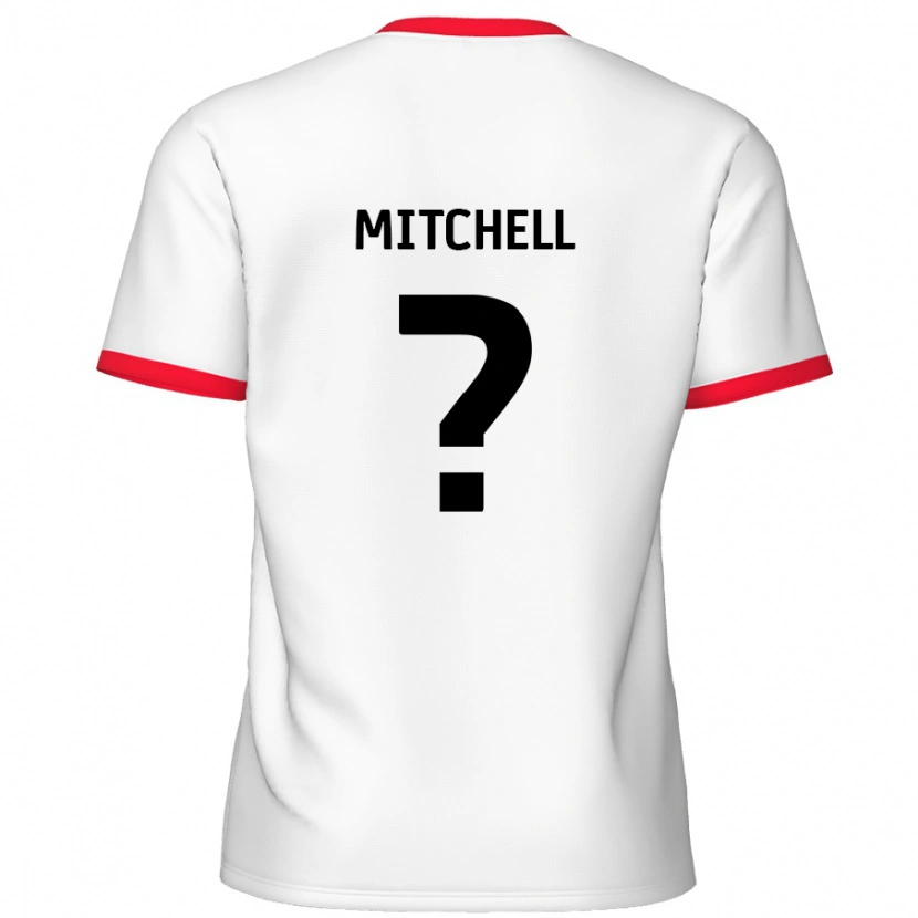 Danxen Mujer Camiseta Rylee Mitchell #0 Blanco Rojo 1ª Equipación 2024/25 La Camisa