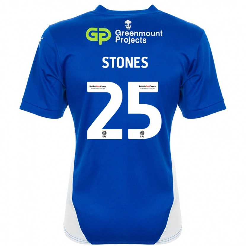 Danxen Mujer Camiseta Josh Stones #25 Azul Blanco 1ª Equipación 2024/25 La Camisa