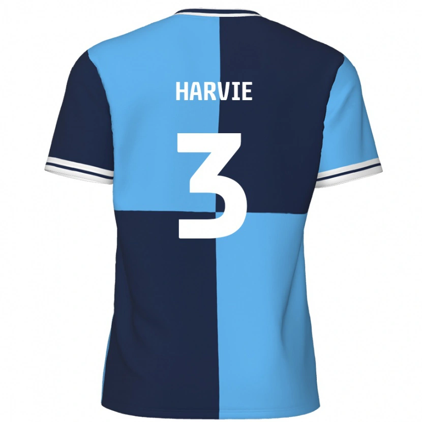 Danxen Mujer Camiseta Daniel Harvie #3 Azul Cielo Azul Oscuro 1ª Equipación 2024/25 La Camisa