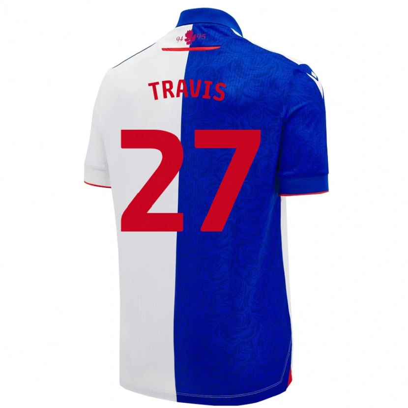 Danxen Mujer Camiseta Lewis Travis #27 Azul Cielo Blanco 1ª Equipación 2024/25 La Camisa