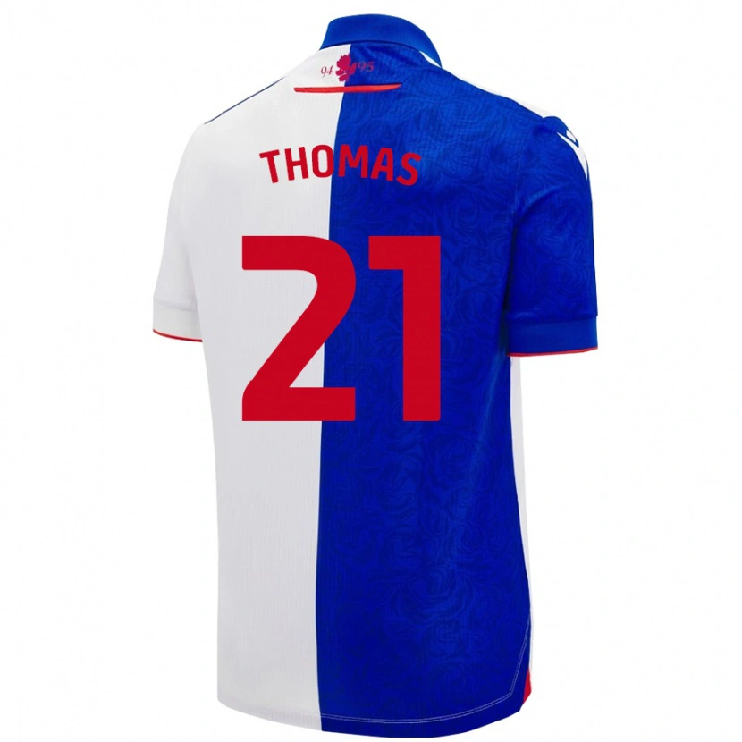 Danxen Mujer Camiseta Lauren Thomas #21 Azul Cielo Blanco 1ª Equipación 2024/25 La Camisa