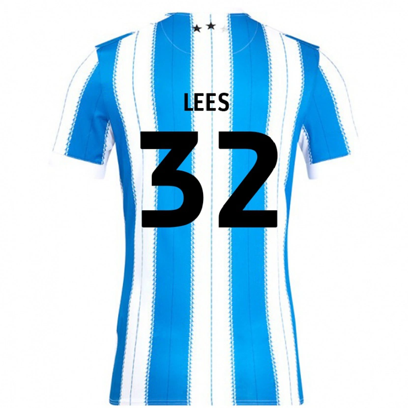 Danxen Mujer Camiseta Tom Lees #32 Azul Blanco 1ª Equipación 2024/25 La Camisa