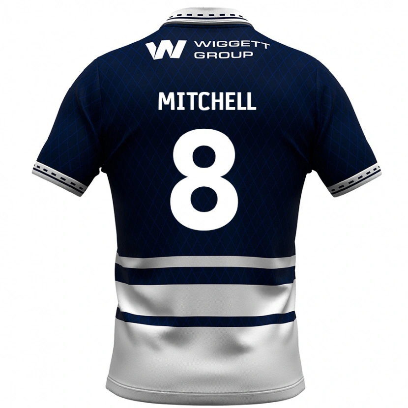 Danxen Mujer Camiseta Billy Mitchell #8 Azul Marino Blanco 1ª Equipación 2024/25 La Camisa