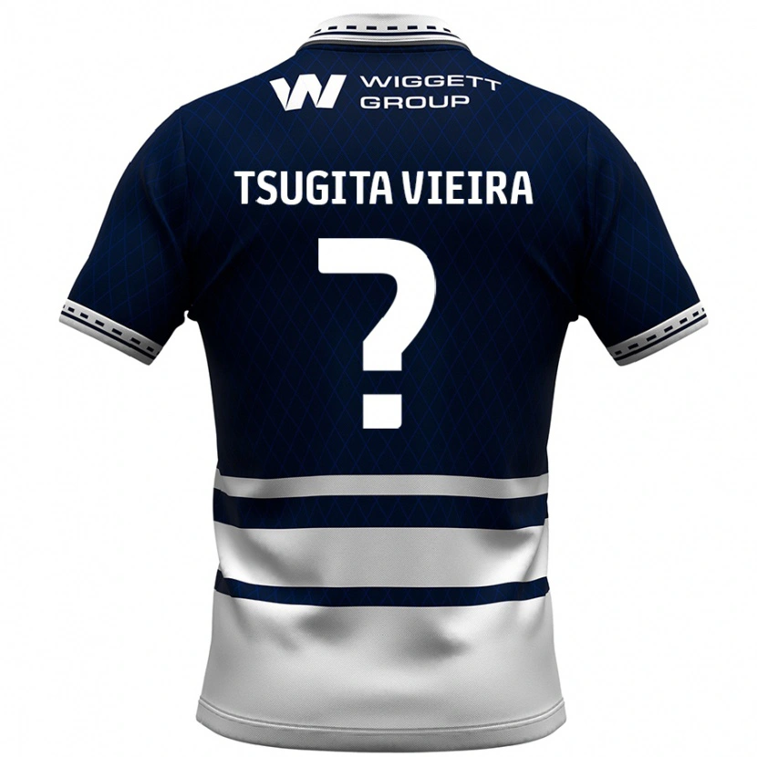 Danxen Mujer Camiseta Sacha Tsugita Vieira #0 Azul Marino Blanco 1ª Equipación 2024/25 La Camisa