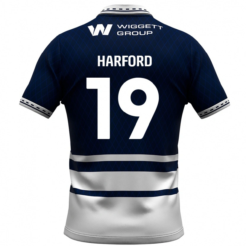 Danxen Mujer Camiseta Beth Harford #19 Azul Marino Blanco 1ª Equipación 2024/25 La Camisa