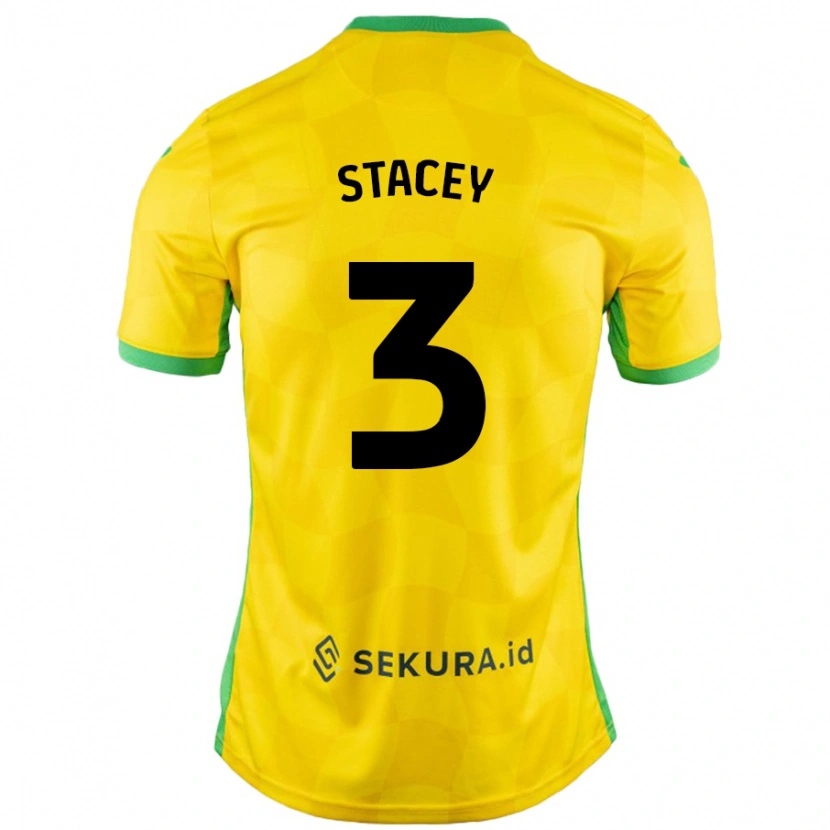 Danxen Mujer Camiseta Jack Stacey #3 Amarillo Verde 1ª Equipación 2024/25 La Camisa