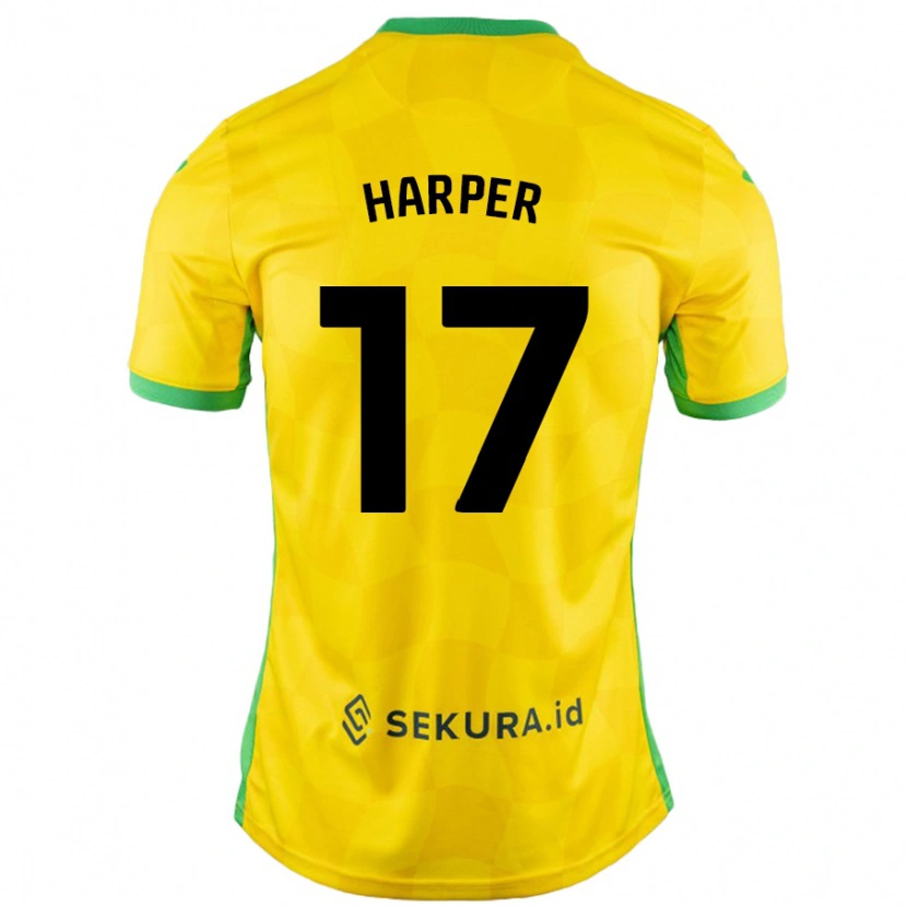 Danxen Mujer Camiseta Jess Harper #17 Amarillo Verde 1ª Equipación 2024/25 La Camisa