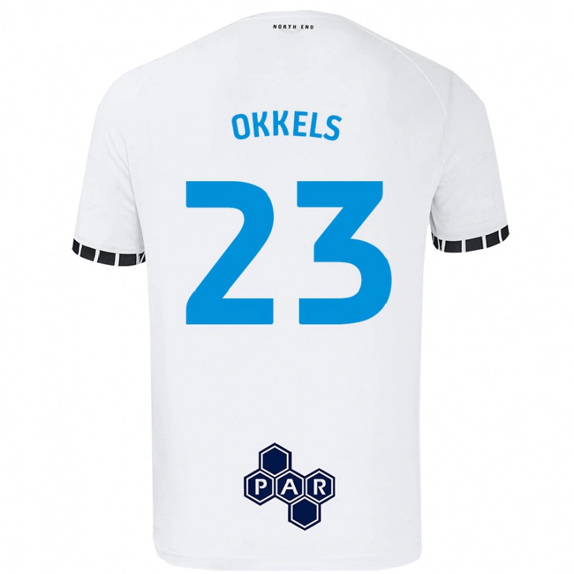 Danxen Mujer Camiseta Jeppe Okkels #23 Blanco 1ª Equipación 2024/25 La Camisa
