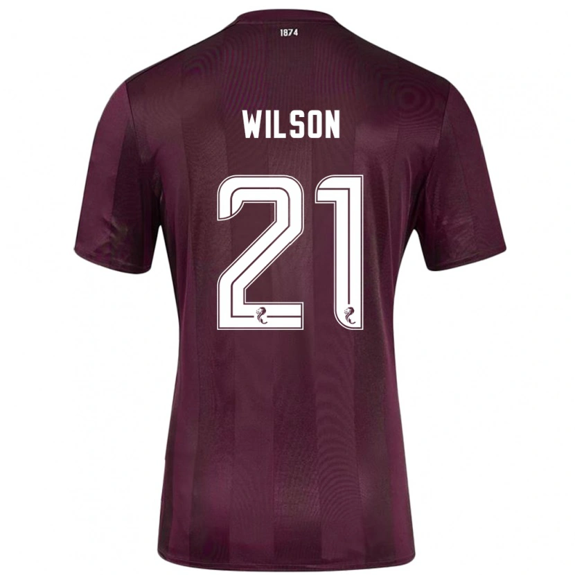 Danxen Mujer Camiseta James Wilson #21 Borgoña 1ª Equipación 2024/25 La Camisa