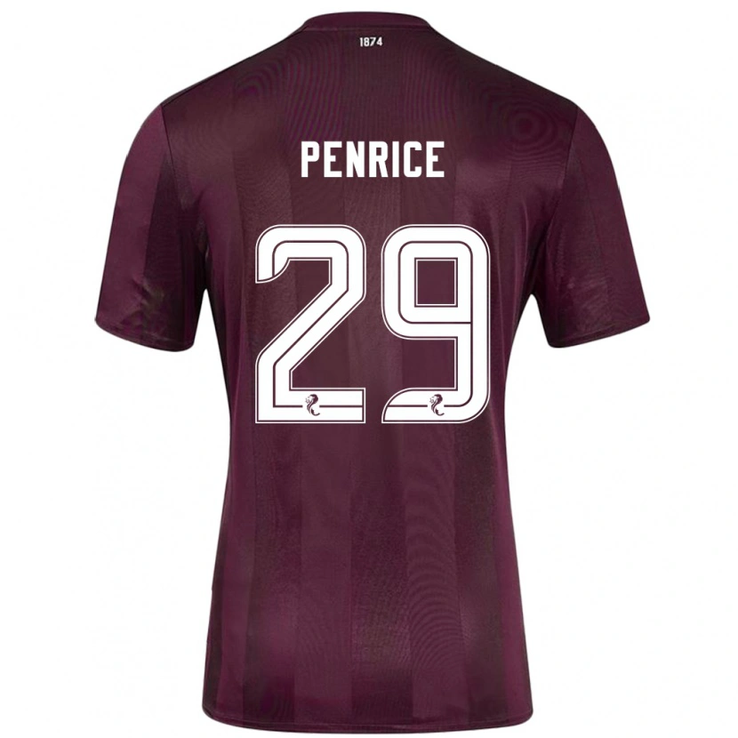 Danxen Mujer Camiseta James Penrice #29 Borgoña 1ª Equipación 2024/25 La Camisa