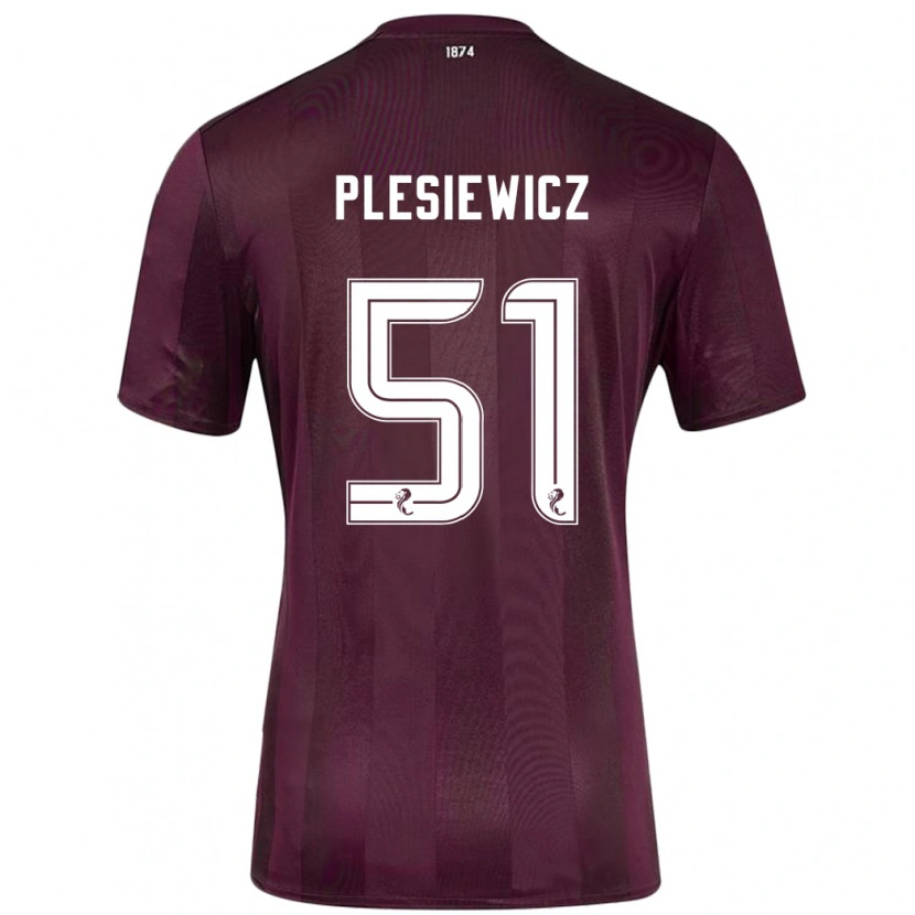 Danxen Mujer Camiseta Szymon Plesiewicz #51 Borgoña 1ª Equipación 2024/25 La Camisa